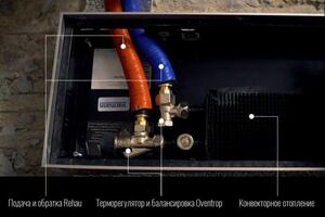 Установка конвектора отопления. Подведены металлопластиковые трубы Rehau, установлены пресс-фитинги с терморегулятором... — Мороз Павел Дмитриевич