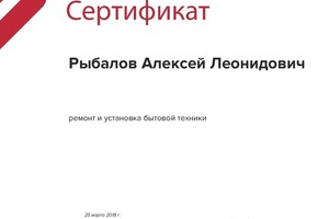 Сертификат о прохождении мастер-класса — Рыбалов Алексей Леонидович