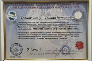 Диплом / сертификат №3 — Тонков Виталий Юрьевич