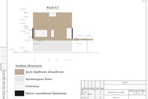 Пример проработки проекта малоэтажного жилого дома. Фасад в осях А-Г — Вечеря Глеб Андреевич
