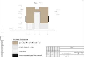 Пример проработки проекта малоэтажного жилого дома. Фасад в осях Г-А — Вечеря Глеб Андреевич