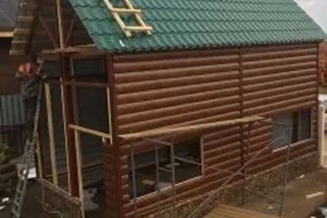 Обшивка металлосайдингом гаража из профилированных труб — Данилов Владимир Дмитриевич