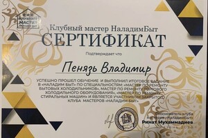 Диплом / сертификат №1 — Пенязь Владимир Андреевич