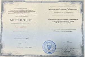 Диплом / сертификат №13 — Задорожная Эльвира Рафаэльевна