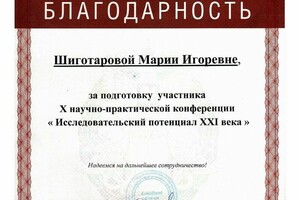 Подготовка учащихся к участию в научно-исследовательских конференциях — Кузнецова Мария Игоревна