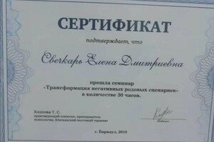 Диплом / сертификат №9 — Свечкарь Елена Дмитриевна