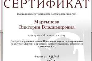 Мартынова Виктория Владимировна — Диплом / сертификат №3