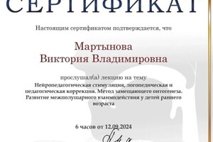 Мартынова Виктория Владимировна — Диплом / сертификат №5