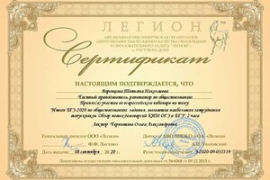 Воронцова Татьяна Николаевна — Сертификат — Портфолио №16