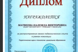 Диплом / сертификат №46 — Матвеева Надежда Викторовна