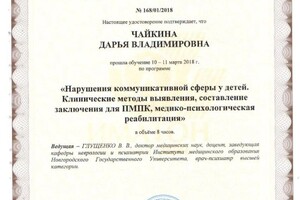 Диплом / сертификат №1 — Чайкина Дарья Владимировна
