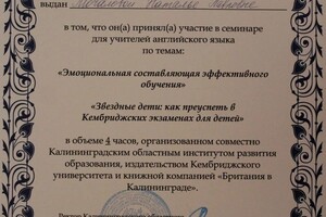 Диплом / сертификат №8 — Мочалова Наталья Павловна