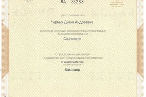Диплом / сертификат №2 — Черных Диана Андреевна