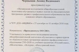 Диплом / сертификат №6 — Чернышов Леонид Вадимович