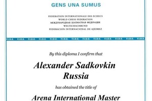 Диплом / сертификат №2 — Садковкин Александр Александрович