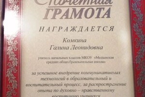 Диплом / сертификат №1 — Старостина Галина Леонидовна