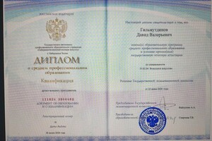 Диплом / сертификат №1 — Гильмутдинов Давид Валерьевич