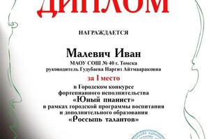 Диплом / сертификат №4 — Гудубаева Наргиз Айтмаараковна