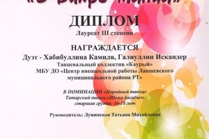 Диплом / сертификат №1 — Хабибуллина Камиля Назиповна