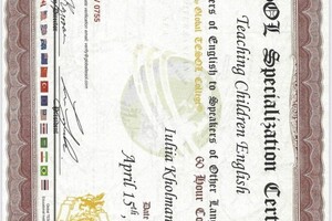 Tesol Specialization Certificate — Холманских Юлия Андреевна