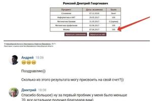 Результаты одного из учеников — Казаков Андрей Павлович