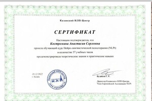 Диплом / сертификат №3 — Костромина Анастасия Сергеевна