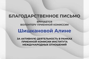 Диплом / сертификат №2 — Шишканова Алина Вячеславовна