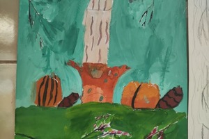 Рисунок ученицы, первый класс художественной школы — Розанова Ярослава Юрьевна