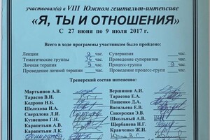 Диплом / сертификат №11 — Бартенев Владимир Васильевич