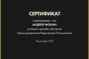 Диплом / сертификат №2 — Фокин Андрей Сергеевич