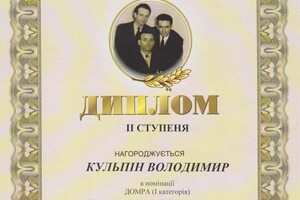 Диплом / сертификат №11 — Кульпин Владимир Владимирович