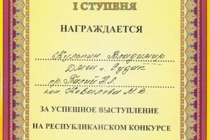 Диплом / сертификат №20 — Кульпин Владимир Владимирович