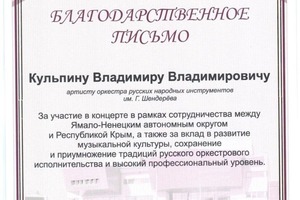 Диплом / сертификат №26 — Кульпин Владимир Владимирович