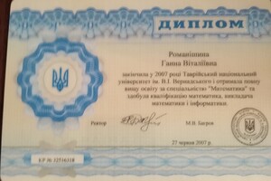 Диплом — Романишина Анна Витальевна