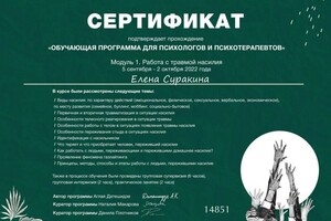 Диплом / сертификат №13 — Суракина Елена Сергеевна