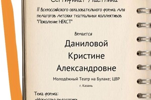 Диплом / сертификат №5 — Варлакова Кристина Александровна