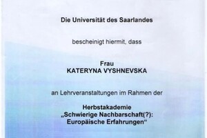 Диплом / сертификат №33 — Вишневская Екатерина Александровна