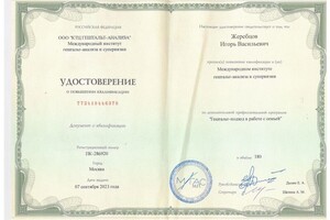 Диплом / сертификат №1 — Жеребцов Игорь Васильевич