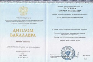 Диплом / сертификат №12 — Васильева Оксана Алексеевна