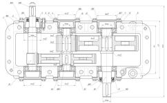 Чертеж редуктора - вид сверху без крышки — Александров Андрей Александрович