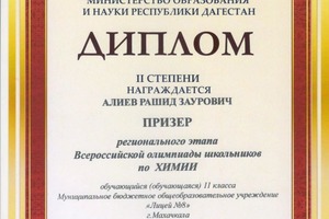 Диплом / сертификат №2 — Алиев Рашид Заурович