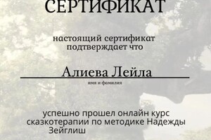 Диплом / сертификат №12 — Алиева Лейла Махаловна