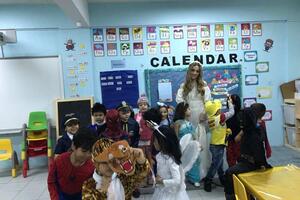 With my precious students for costume day — Alifyan Olya