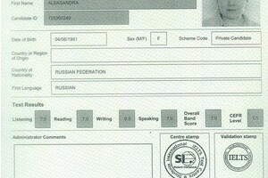 Международный Кэмбриджский экзамен на подтверждение уровня владения английским языком IELTS — Алтабаева Александра Валерьевна