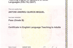 Celta course - Pass B — Antoni Andreu Quiros Miquel