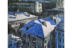 Скетч, 20х20. Акварельные карандаши — Атучина Екатерина Дмитриевна