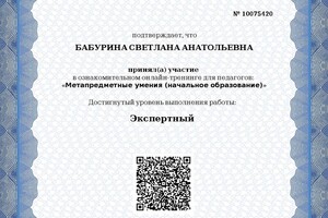 Независимая диагностика учителей. — Бабурина Светлана Анатольевна