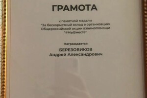 Диплом / сертификат №11 — Березовиков Андрей Александрович