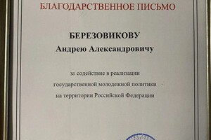 Диплом / сертификат №9 — Березовиков Андрей Александрович