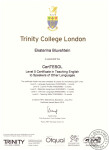 Trinity TESOL Certificate — Блувштейн Екатерина Дмитриевна